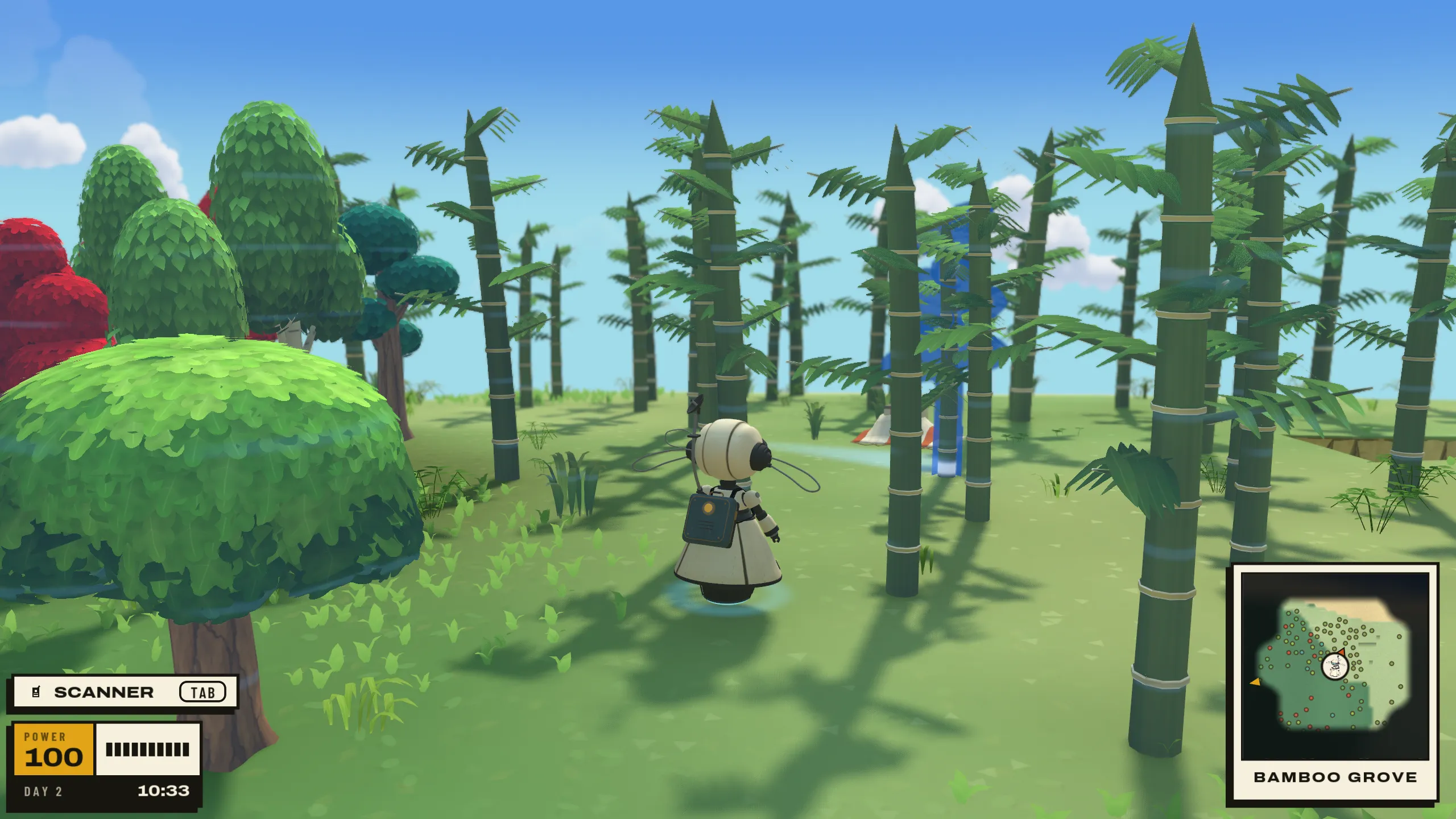 EV-A2 scans a resource in another biome.
